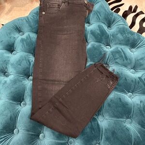 Free People Black Cropped Jeans